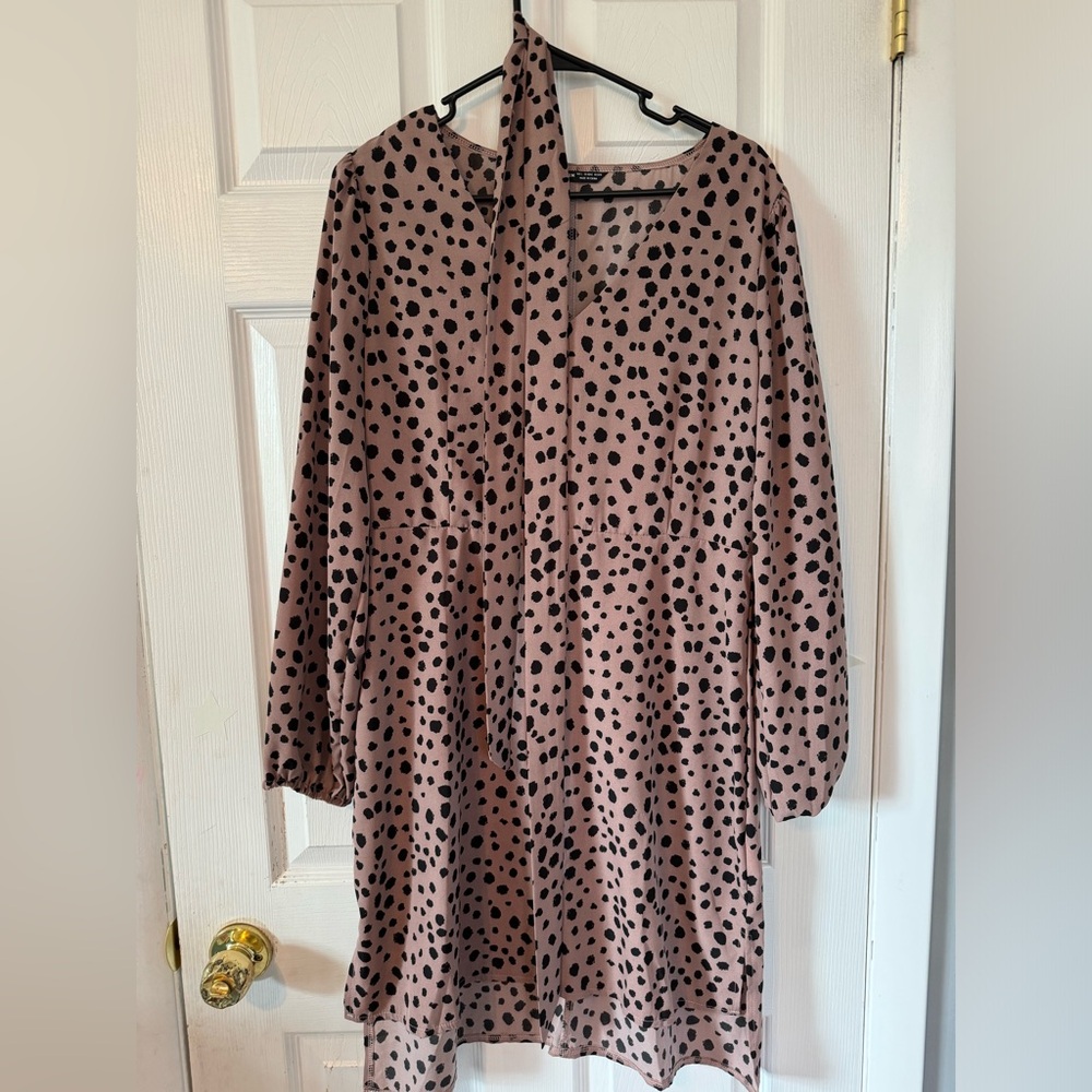 Dalmatian print Shein dress with tie